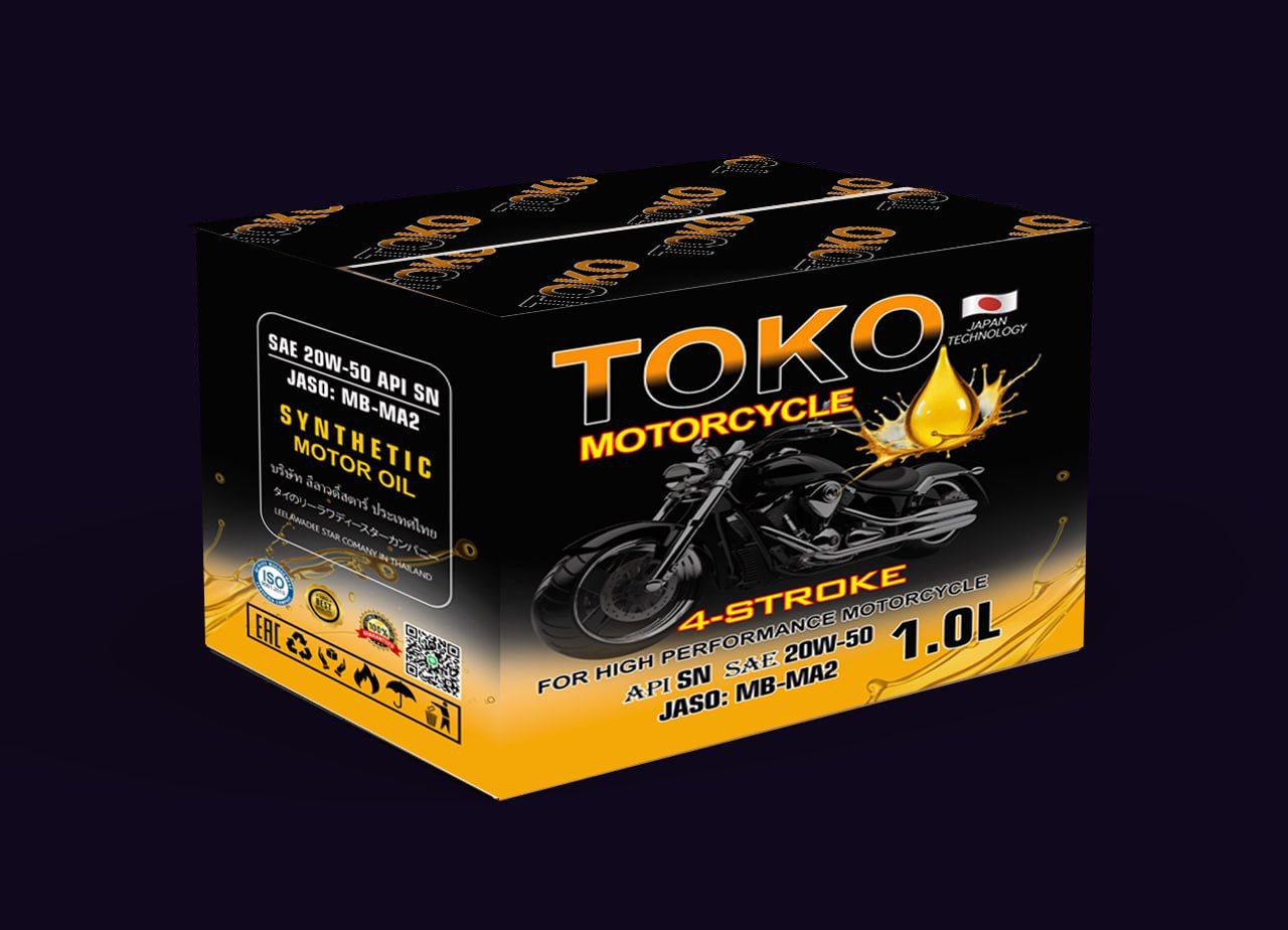 TOKO 20W50 API SN SYNTHETIC 0.8L/BOTTLE, 1BOX=24BOTTLES.