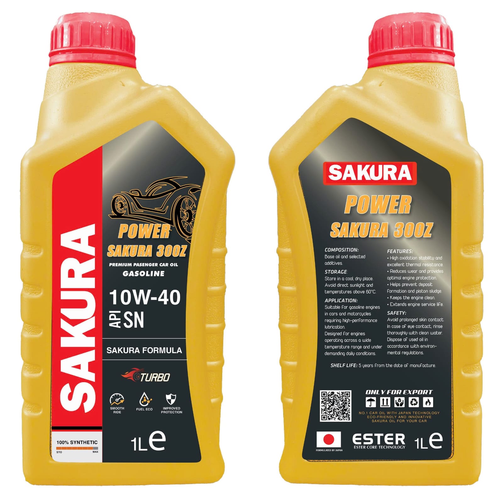 SAKURA 10W40 API SN FULLY SYNTHETIC, 1L 24BOTTLES/BOX